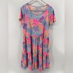 Lilly Pulitzer Geanna Short Sleeve Swing Dress Splashdance Size Medium